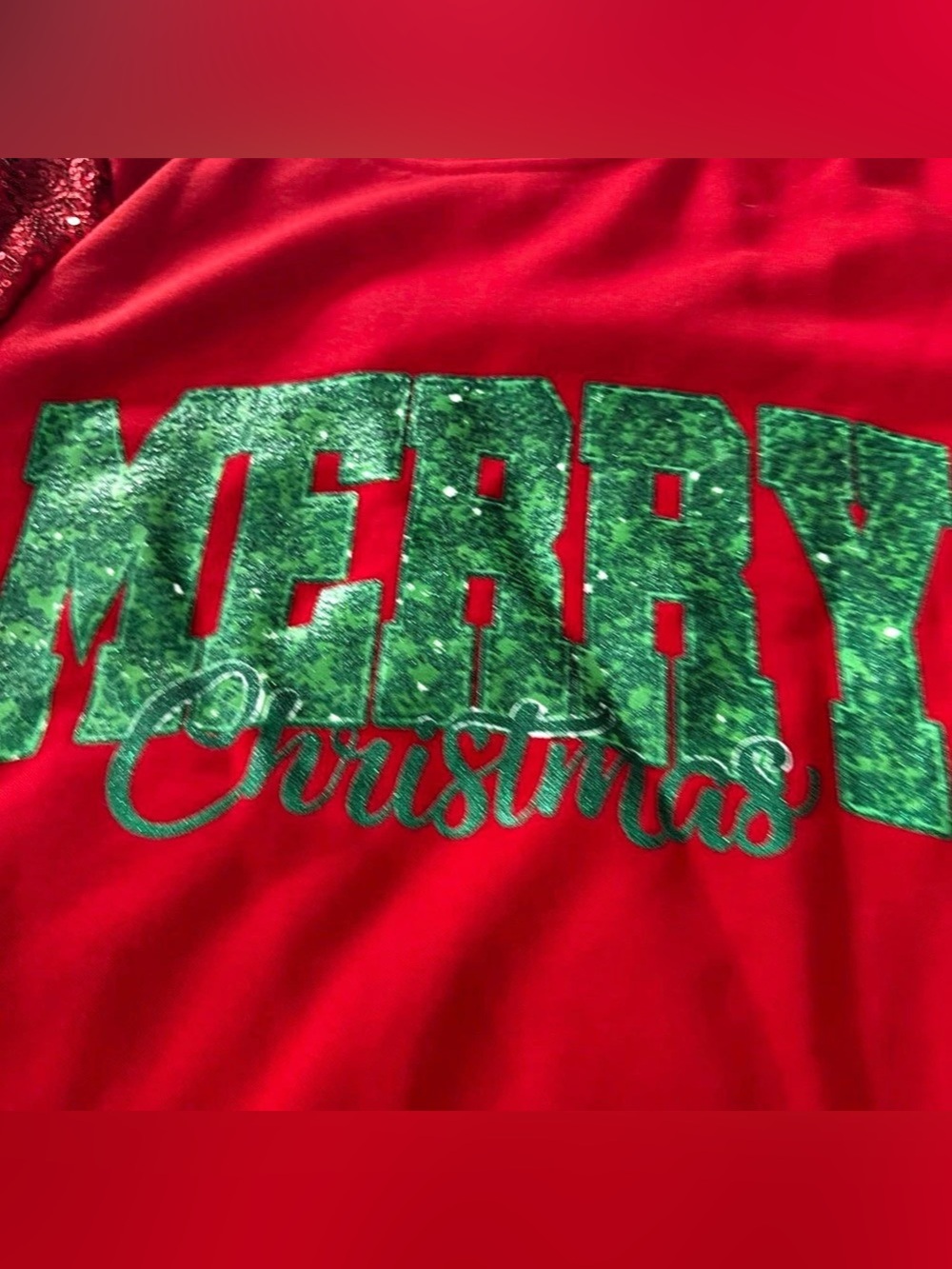 Women's Red Sequin Sleeve Holiday Dress Size Small - Picture 5 of 7